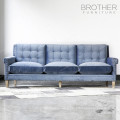Sofa de sofa de meubles de tissu de tapisserie d&#39;ameublement / threeseat